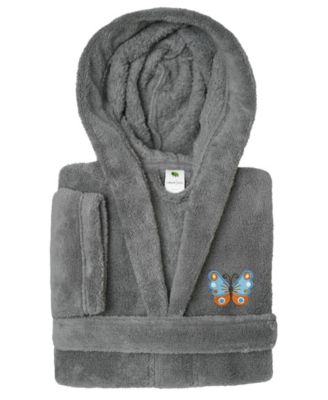 Linum Home Детский махровый халат с капюшоном Butterfly Super Plush