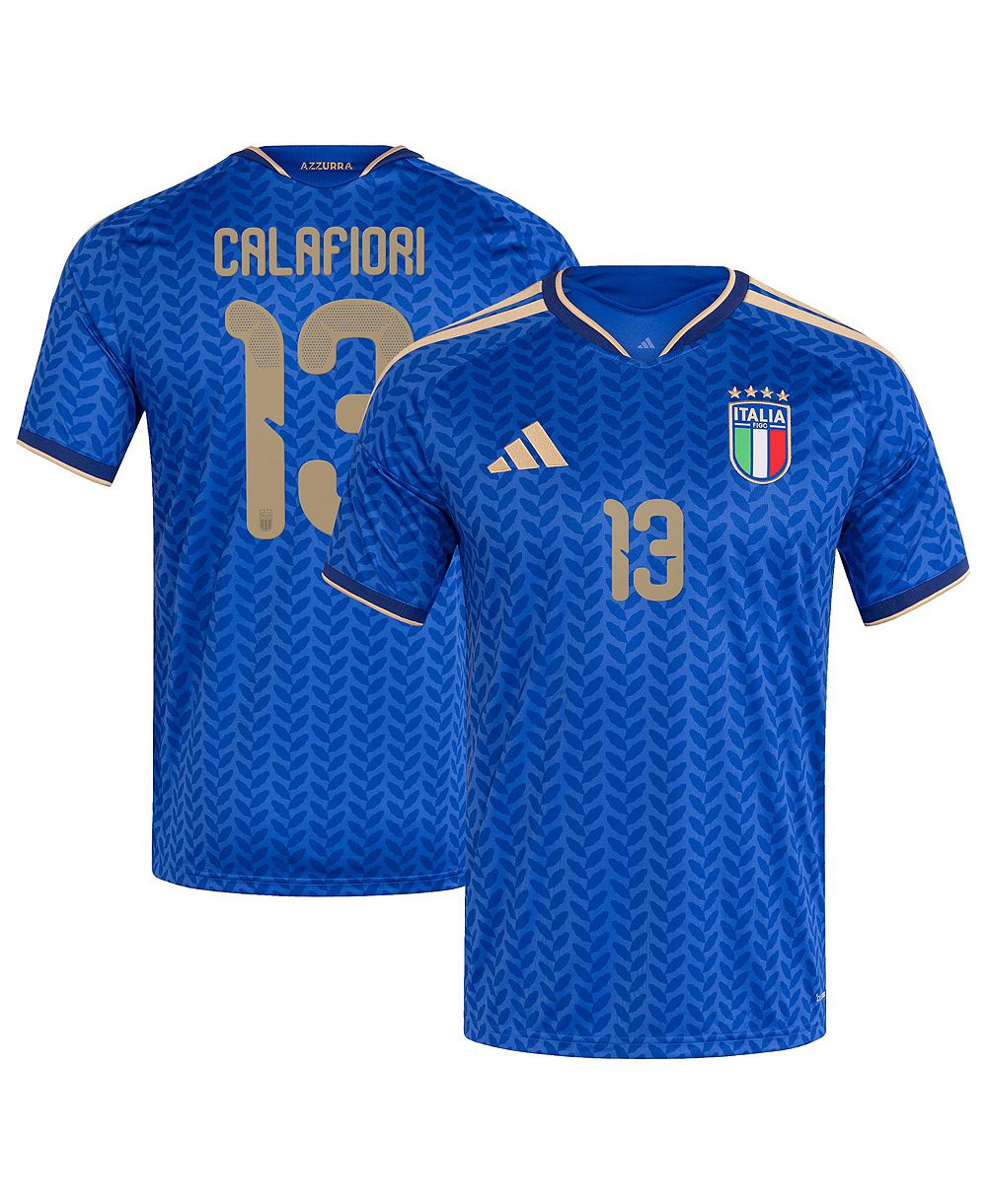adidas мужская джерси реплика Italy National Team 2026 Home Riccardo Calafiori синего цвета