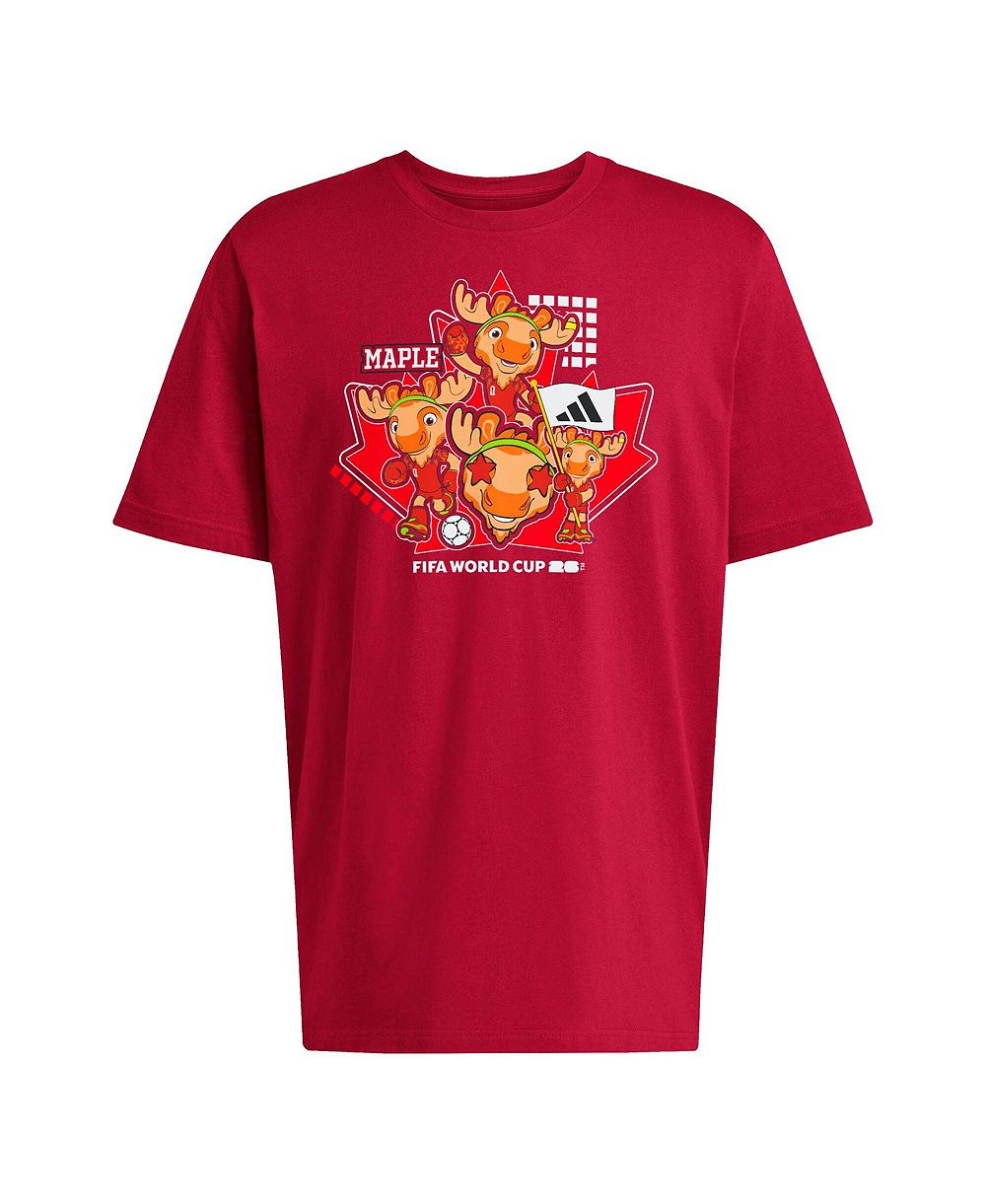 Adidas Men's Red Canada FIFA World Cup 2026 Host Country Mascot T-Shirt