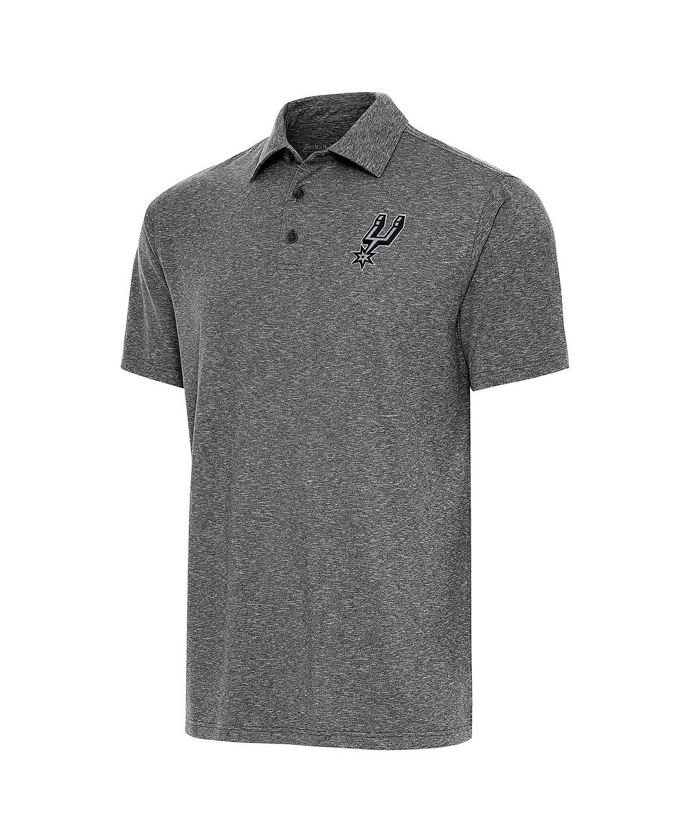 Поло Antigua Men's Heather Black San Antonio Spurs