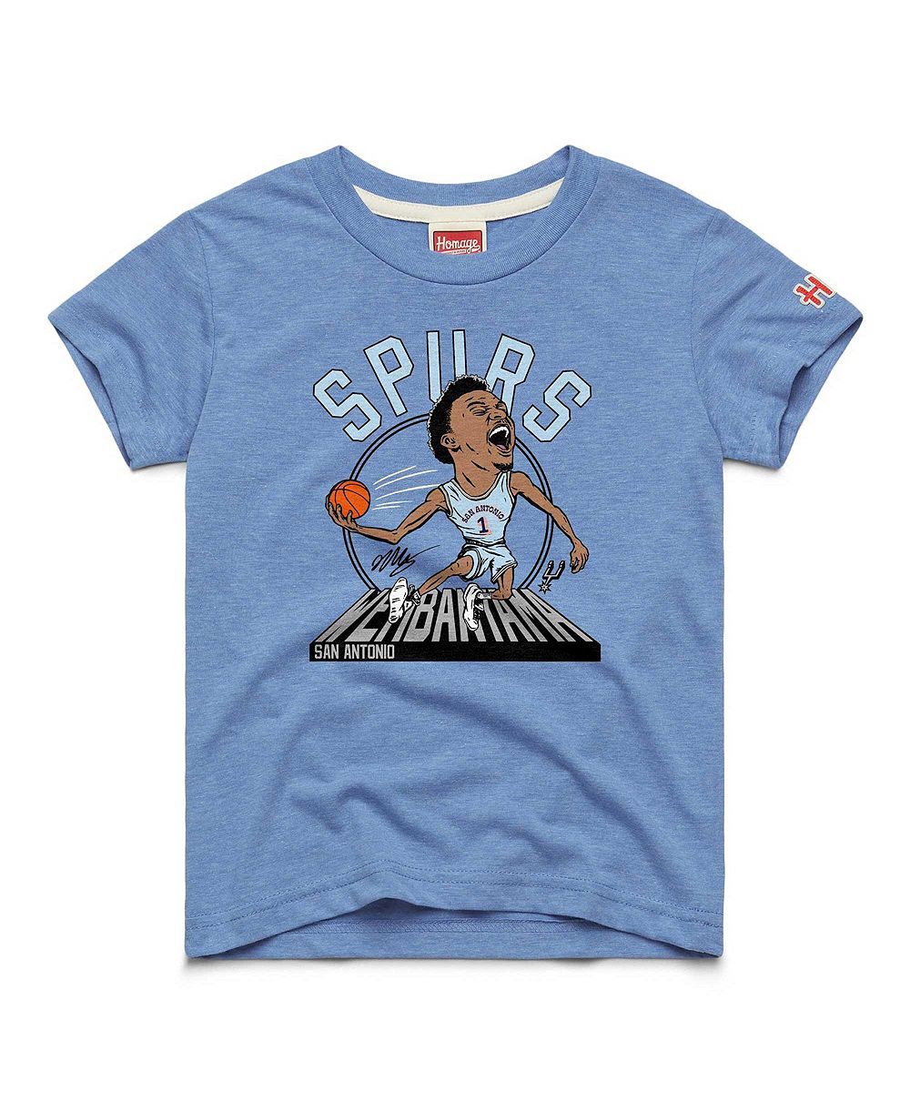 Детская футболка Homage Victor Wembanyama San Antonio Spurs Caricature Tri-Blend