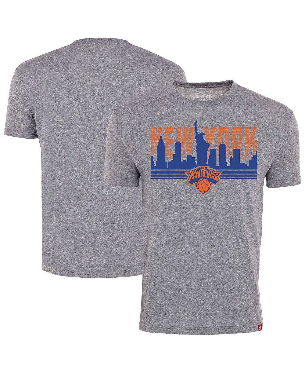 Мужская и женская футболка Sportiqe Gray New York Knicks Comfy Tri-Blend