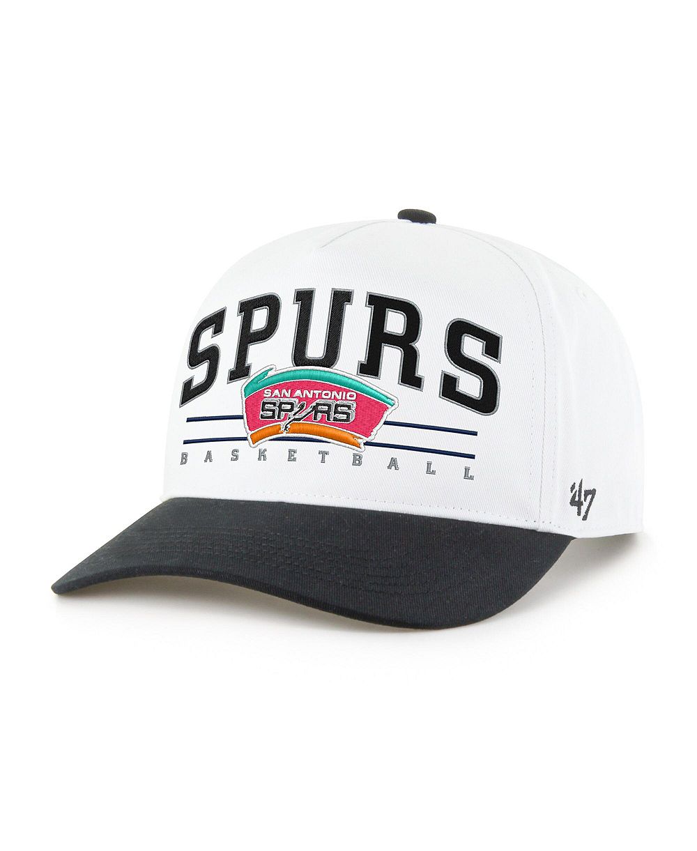 Мужская и женская кепка '47 Brand White and Black San Antonio Spurs Roscoe Two-Tone Hitch Adjustable
