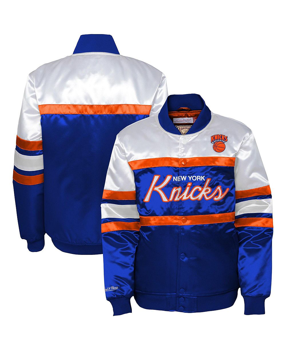 Mitchell & Ness Toddler Mitchell Ness Blue New York Knicks Head Coach Satin Full-Snap Jacket