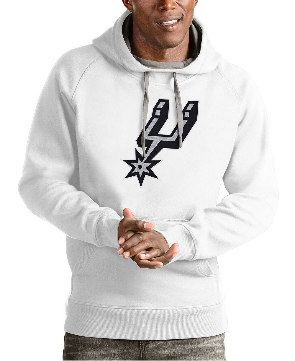 Мужское худи Antigua White San Antonio Spurs Team Logo Victory Pullover