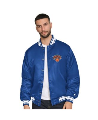 Мужская куртка Starter New York Knicks Final Buzzer Satin Varsity Full-Snap Blue