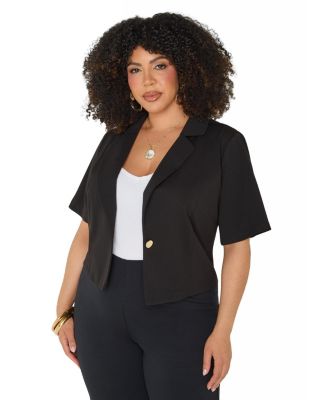 Ashley Stewart Женский укороченный блейзер из крепа, Plus Size