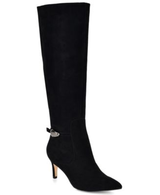 Nine West Women's Salla Suede Tall Kitten Heel Boots
