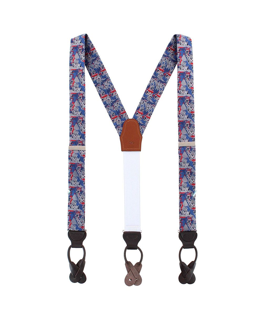 Trafalgar Men's Freedom's Torch Patriotic Silk Novelty Button End Suspenders