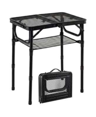 GOUUN 3-Height Folding Camping Table with Storage Net