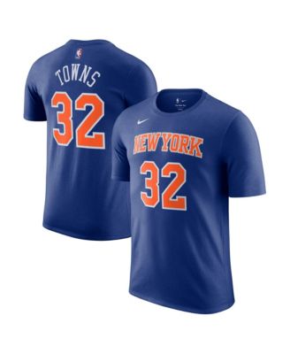 Nike Men's and Women's Karl-Anthony Towns Blue New York Knicks Name & Number T-Shirt - Icon Edition