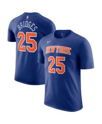 Nike Men's and Women's Mikal Bridges Blue New York Knicks Name & Number T-Shirt - Icon Edition