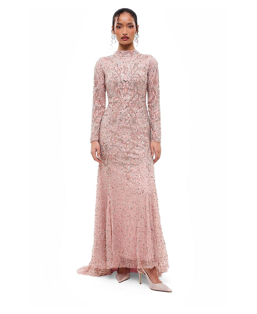 Женское вечернее платье Maryisa Modest Embellished Sequins Trail