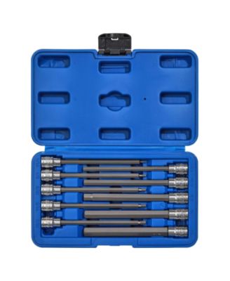 XDOVET набор торцевых головок Hex Bit Socket Set 3/8inch Drive SAE 1/16-1/2inch CR-V S2 Steel 10pieces