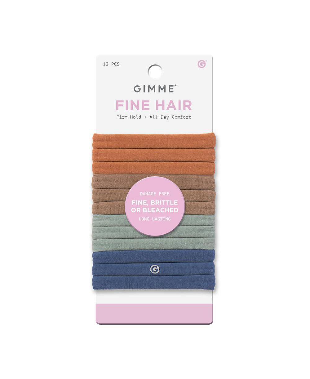 Эластичные резинки для волос Gimme Beauty Fine Hair Elastic Bands - Slim-Fit для тонких, ломких или осветленных волос - 12 шт