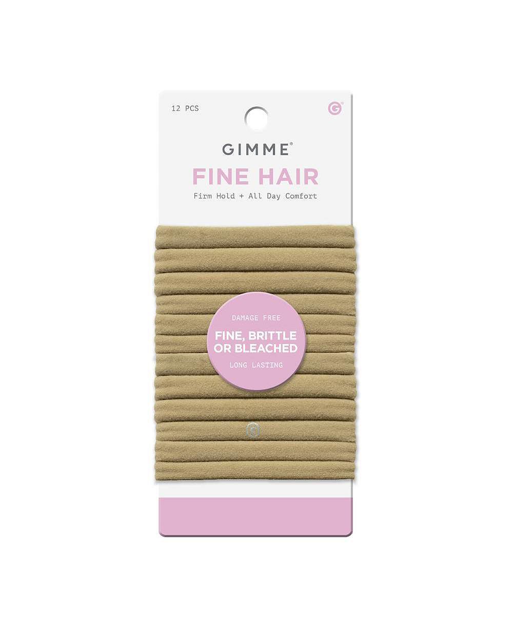 Gimme Beauty Тонкие эластичные резинки для волос — для тонких, ломких или осветленных волос — 12 шт.