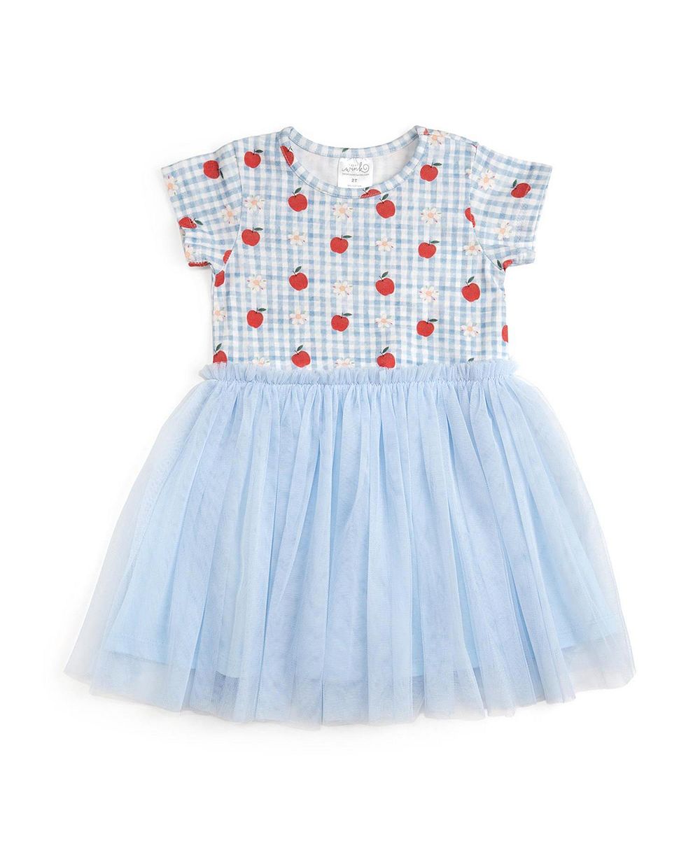 Sweet Wink Детское платье с фатином и принтом Apple Gingham