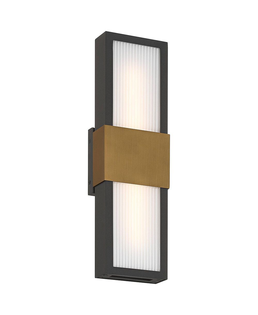 Possini Euro Design Radford 18inch H Sand and Brass LED Outdoor Wall Light