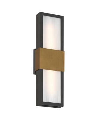 Possini Euro Design Radford 18inch H Sand and Brass LED Outdoor Wall Light