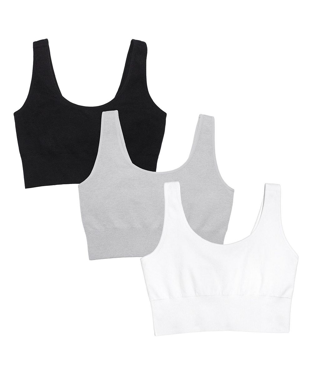 Fruit of the Loom Women's 360 Stretch Seamless Comfort Longline Bralette 3-Pack