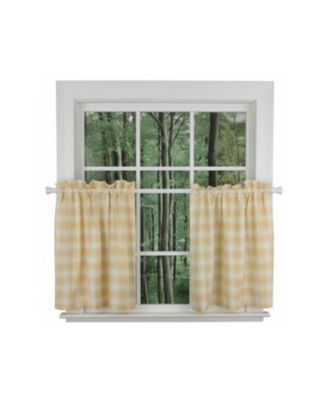 Шторы Ellis Curtain Country Check Tailored с карманом для штанги 1.5'' Butter
