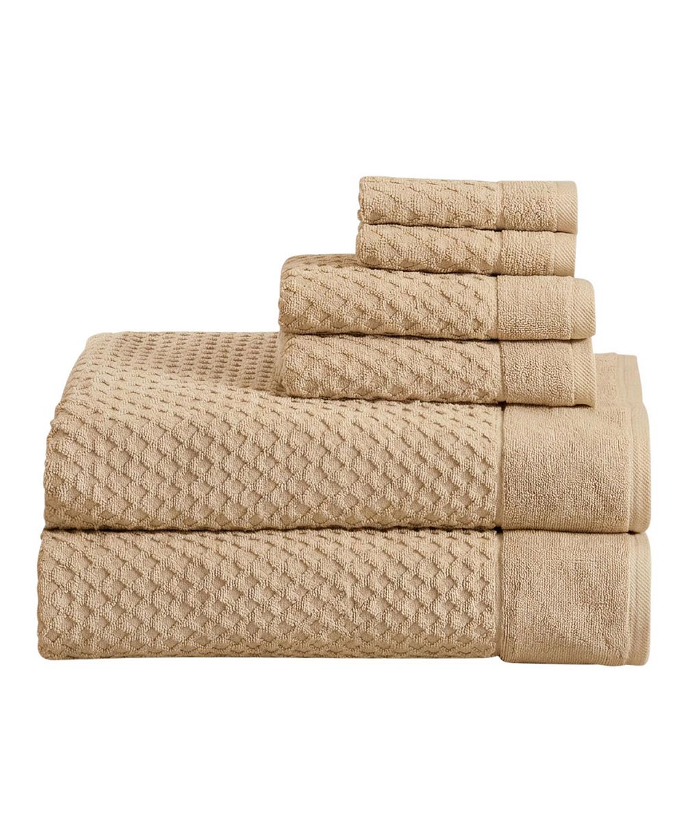 Linery & Co  Cotton Diamond Waffle Texture 6pieces Bath Sheet Set