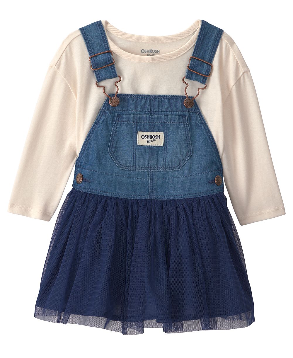 Osh Kosh комплект из топа с длинным рукавом и юбки из денима для девочек