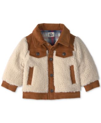 Oshkosh B'Gosh Baby Boys' Collared Color-Block Teddy Fleece Jacket