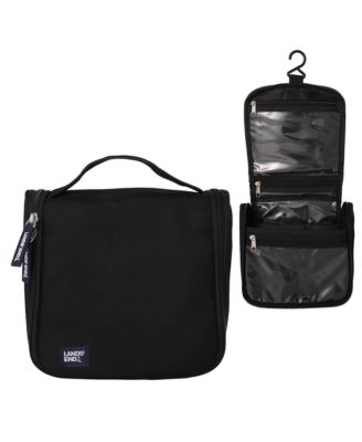 Lands' End Small Hanging Toiletry Bag for Travel, Canvas Hanging Dopp Kit Hygiene Bag