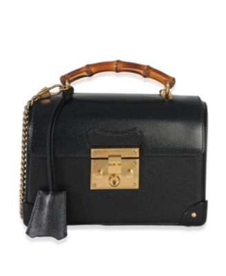 Pre-Owned Gucci черная сумка через плечо из телячьей кожи Azalea Small Padlock Bamboo