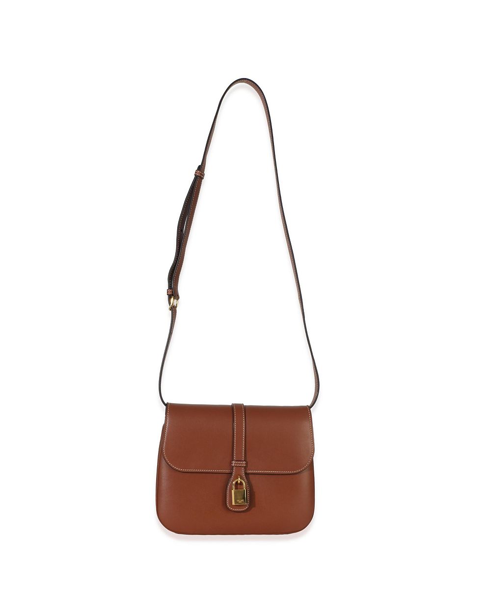 Pre-Owned Celine сумка-клапш среднего размера Tabou из гладкой телячьей кожиtan цвета