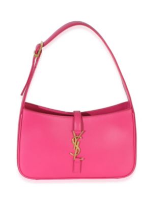 Pre-Owned Saint Laurent маленькая сумка-хобо Le 5 7 из розовой гладкой телячьей кожи
