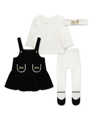 Little Me Baby Girls' Bow Embellished Jumper, Top, Tights and Headband, 4-Piece Set