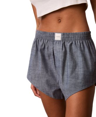 Calvin Klein Женские шорты из джинсы chambray с высокой талиной, 3" Inseam