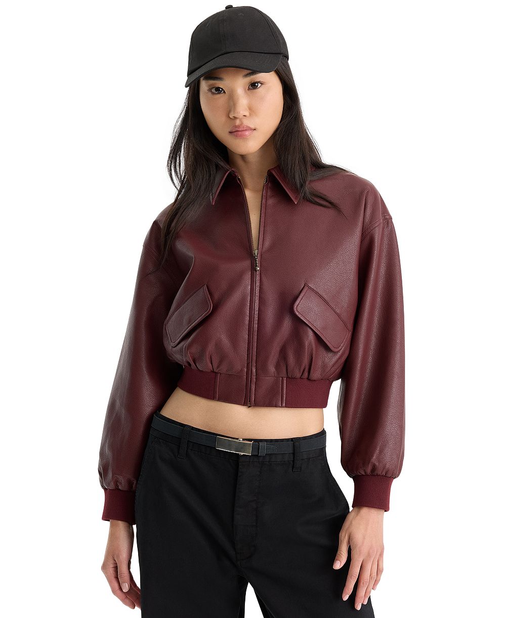 Good American Women's Leather Bomber