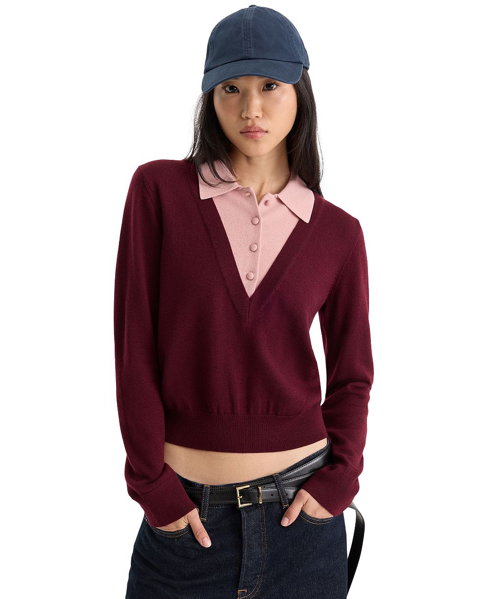 Женский джемпер Good American Two-In-One Collared