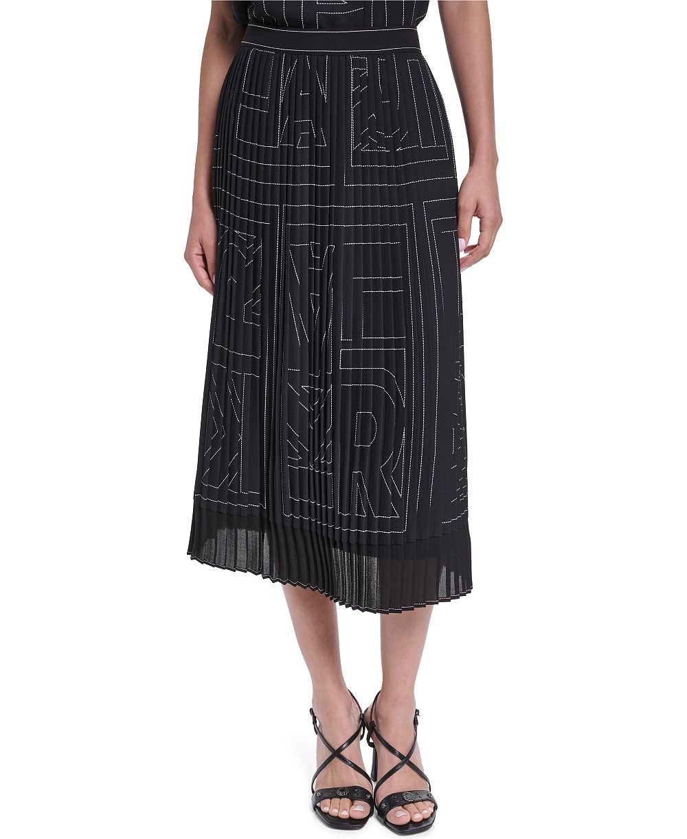 KARL LAGERFELD PARIS Women's Pleated Midi Skirt