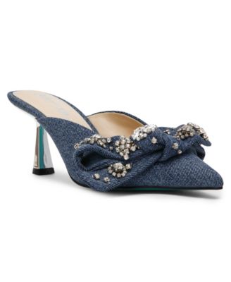 Betsey Johnson женские туфли-мули с острым носком, джинсовой отделкой и бантом Kena