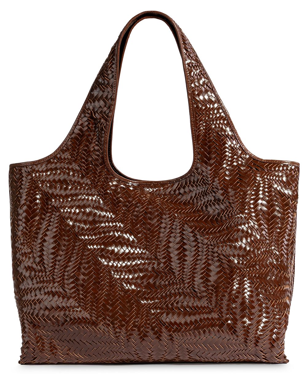 Sam Edelman Charli Woven Large Woven Leather Tote Handbag