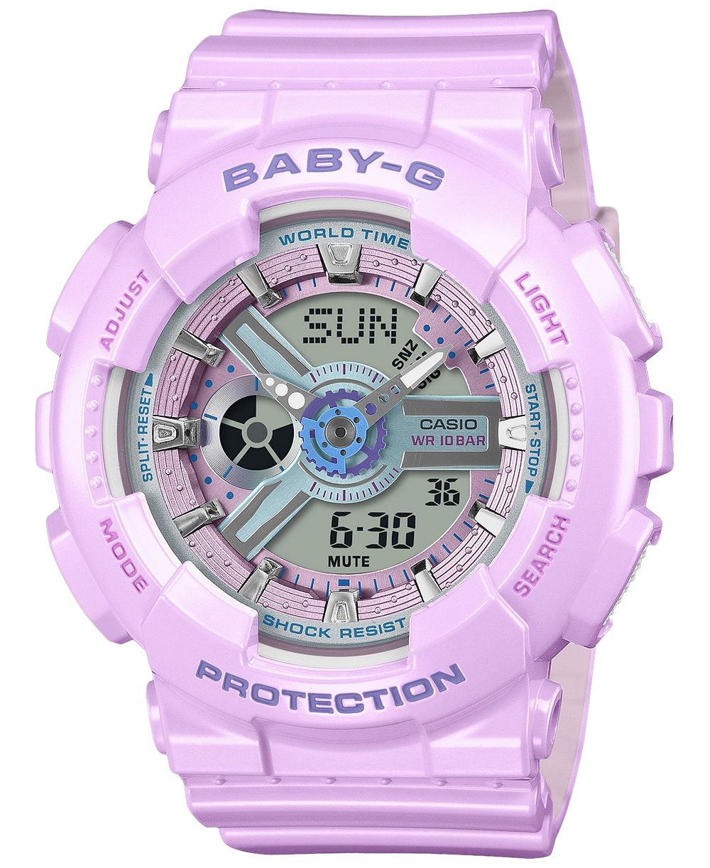Женские часы G-Shock Baby-G Japanese Quartz Purple Resin 43.4mm