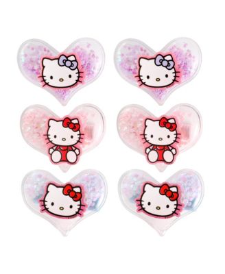 Hello Kitty Набор заколок для волос с сердечками, 6 штук, официальная лицензия Sanrio