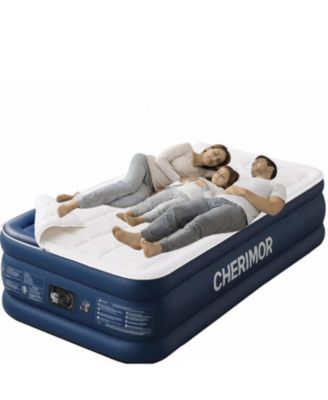 Cherimor 20" Twin XL Air Mattress with Built-in Pump, 500lb Capacity, Fast Inflation Guest Bed, Honeycomb Support