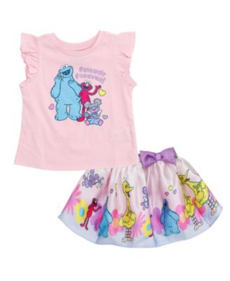 Sesame Street Детский комплект из футболки и атласной юбки 2-piece, 5-8 T