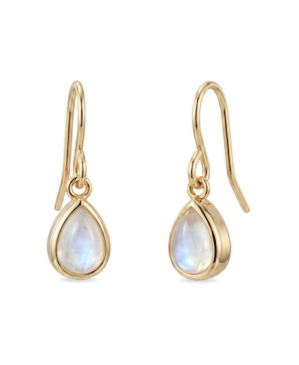 Adornia Fine Серьги с лунным камнем в форме капли, позолота 14k