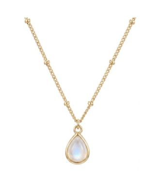 Adornia Fine 14k Gold Plated Pear  Moonstone Pendant Necklace
