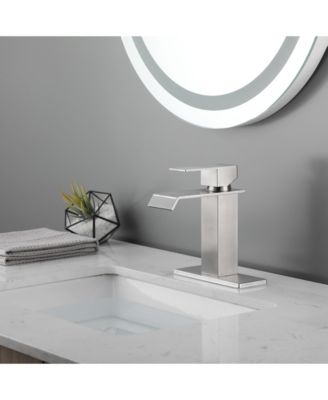 BUSDAYS Single Handle Waterfall Spout Bathroom Faucet for Vanity Sink