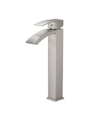BUSDAYS Brushed Nickel Single Handle Bathroom Sink Faucet Modern Single Hole Vanity Basin Faucet