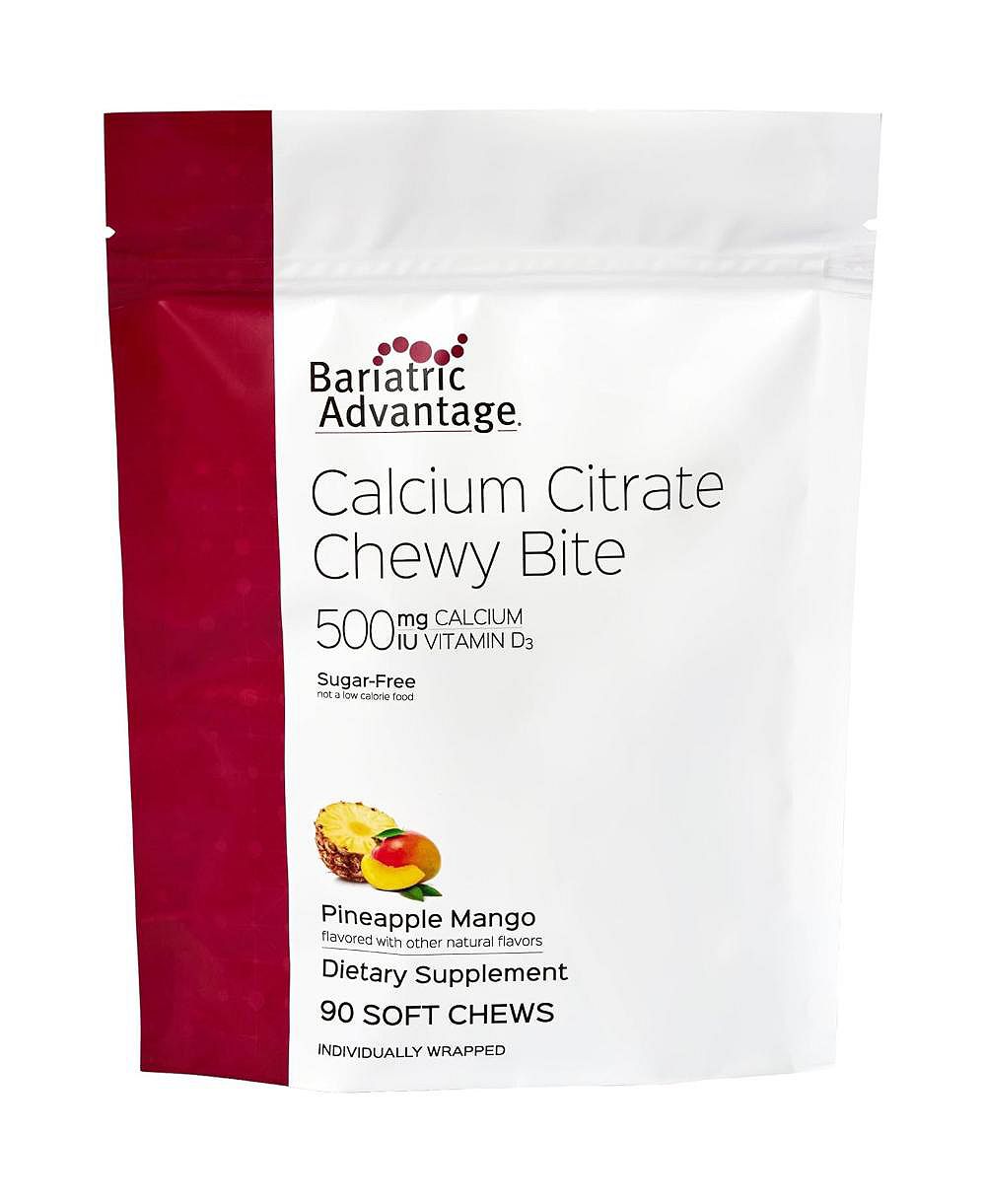 Добавка кальция Bariatric Advantage Calcium Citrate Chewy Bites, витамин D3, 90 шт