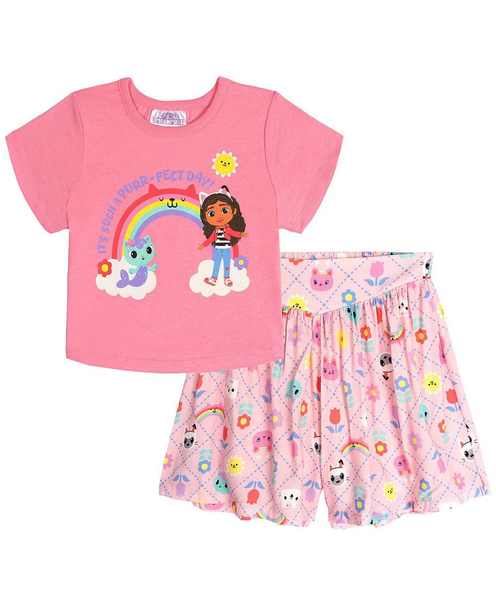 Детский комплект Gabby's Dollhouse: футболка и шорты 2-Piece T-Shirt and Skort Set