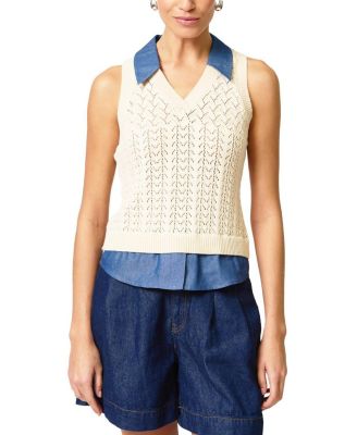 Central Park West Женский топ в стиле pointelle с halter воротником